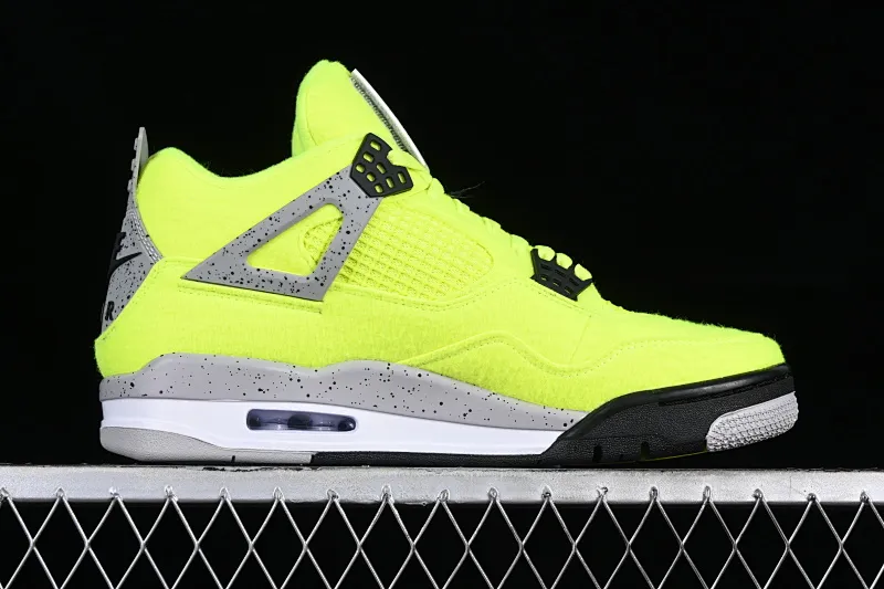 All categories Air Jordan Jordan series basketball shoes Air Jordan 4 Air Jordan 4 Retro "Bred Reimagined" AJ4 Joe 4 fluorescent yellow tennis felt upper DV6773-700